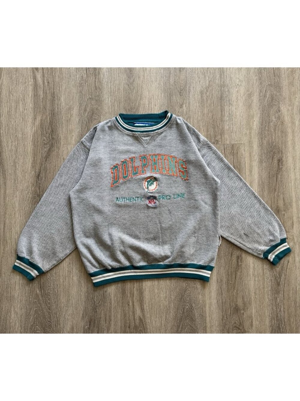 Rare Vintage 90s Miami Dolphins NFL Pro Line Logo Athletic Crewneck Sweater Hype